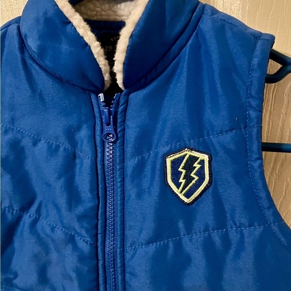 Buffalo David Bitton Boy's 5 Blue Puffer Vest Pockets With Snaps Polyester Zip - Picture 2 of 4